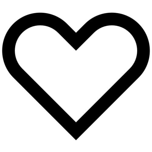 srdcová línia čierna ikona